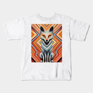 Spectrum Fox: Radiant Op Art Red Fox Design Kids T-Shirt